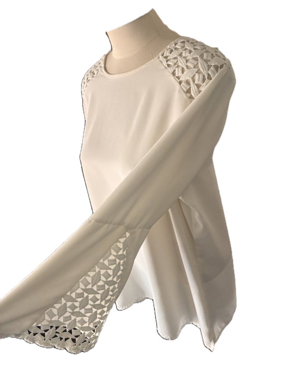 ANNE KLEIN Ivory Blouse sz L